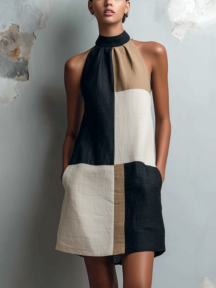 Eleonora | Mini abito all'americana colorblock