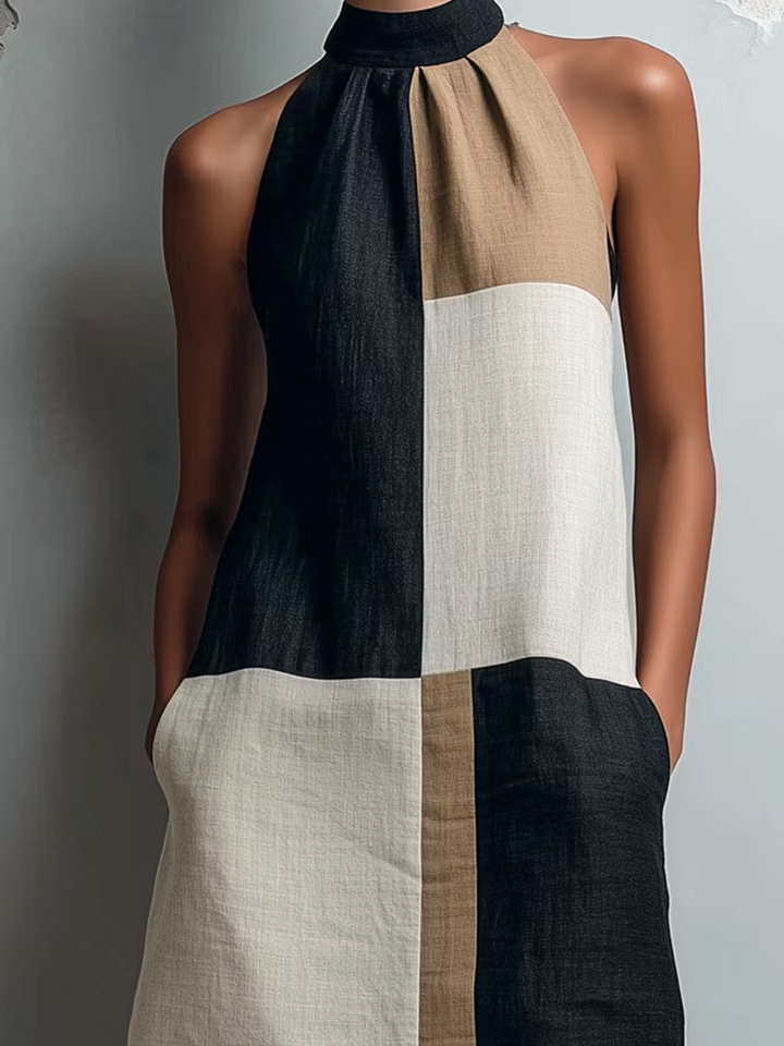 Eleonora | Mini abito all'americana colorblock