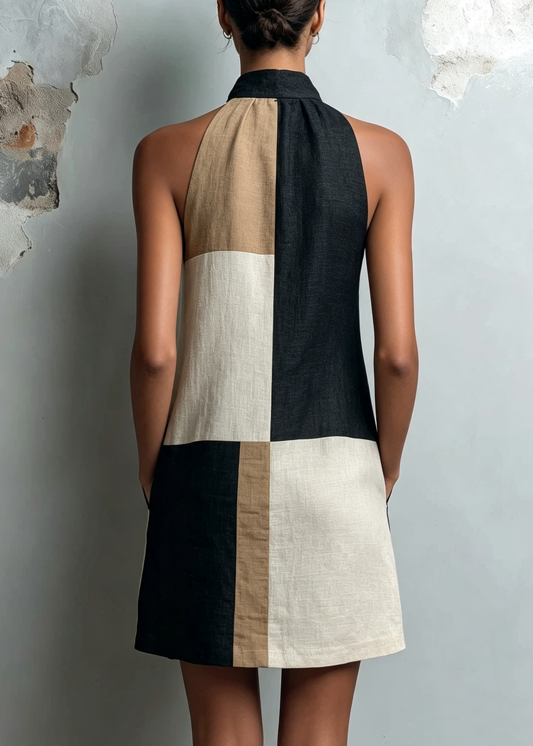 Eleonora | Mini abito all'americana colorblock