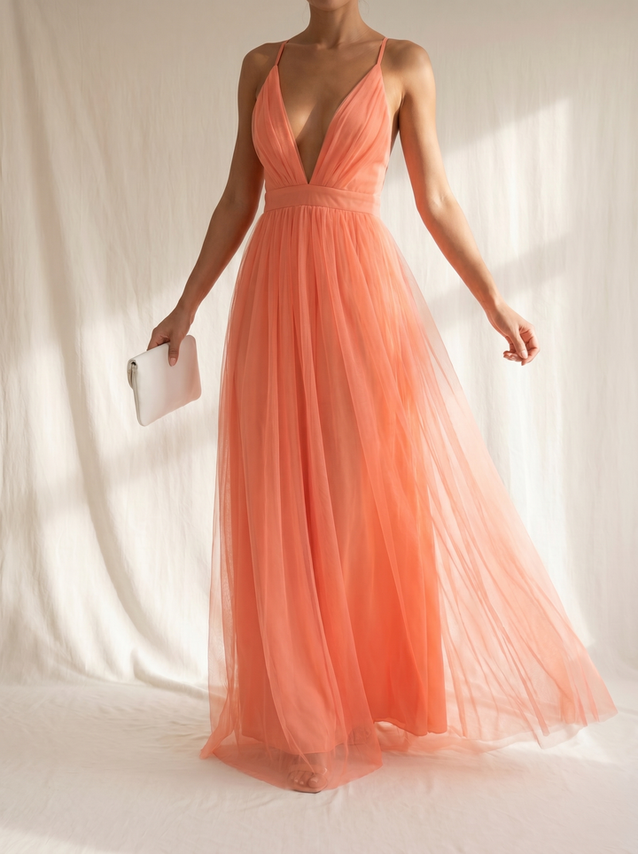 Ginevra | Maxi Dress Corallo Chiaro