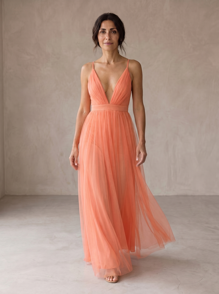 Ginevra | Maxi Dress Corallo Chiaro