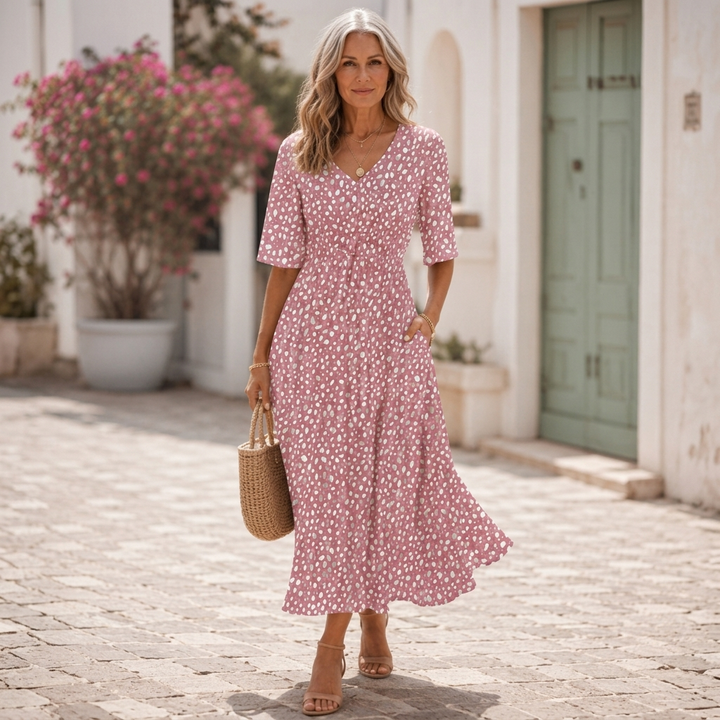 Fiorella | Abito Midi Elegante Effetto Snellente
