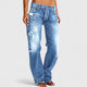 Sylvia | Stylish Rugged Wide-Leg Jeans