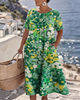 Isadora | Abstract Garden Pocket Midi Dress
