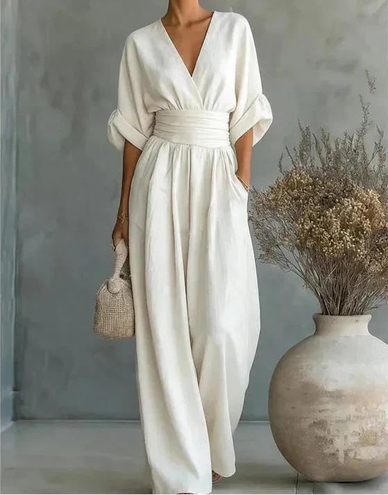 Elisa | Jumpsuit Elegante Fluida con Scollo a V