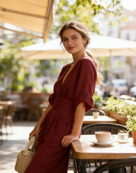 Elisa | Jumpsuit Elegante Fluida con Scollo a V