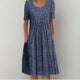 Violet | Navy Speckle Pocket Midi Dress